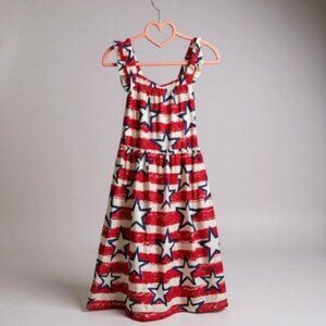 Red White and Blue Star Stripe Cross Back Dress NWT
